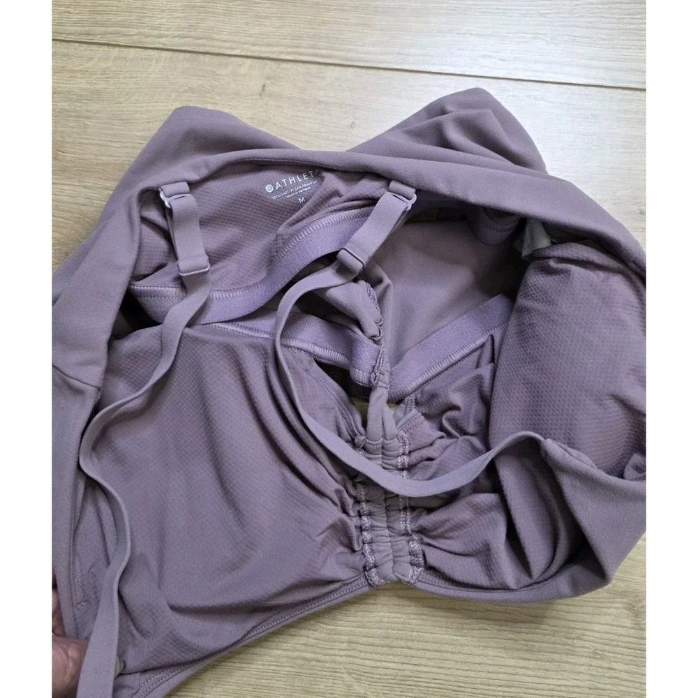 Athleta Cinch Longline Bra Women's Size Medium Mauve Purple